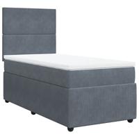Boxspring met matras fluweel donkergrijs 90x200 cm - thumbnail
