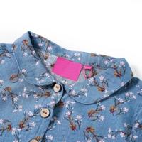 Kinderjurk met lange mouwen 116 petrolkleurig - thumbnail