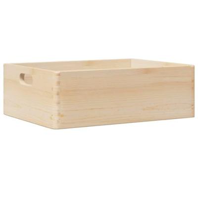 VidaXL Houten kist met handvatten 40x30x13 cm massief grenenhout - thumbnail