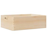 Houten kist met handvatten 40x30x13 cm massief grenenhout - thumbnail