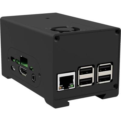 Joy-it Aluminium behuizing Geschikt voor serie: Raspberry Pi®, StromPi 3 Incl. batterijvak, Afneembare GPIO-afdekking, Incl. actieve koeler, Incl. passieve