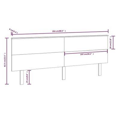 Hoofdbord 204x6x82,5 cm massief grenenhout