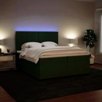 Boxspring met matras fluweel donkergroen 200x200 cm - thumbnail