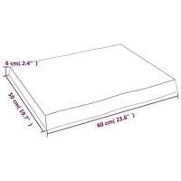 Tafelblad natuurlijke rand 60x50x(2-6) cm eikenhout donkerbruin - thumbnail