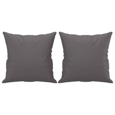 Tweezitsbank met sierkussens 140 cm kunstleer grijs