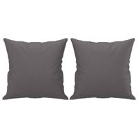 Tweezitsbank met sierkussens 140 cm kunstleer grijs - thumbnail