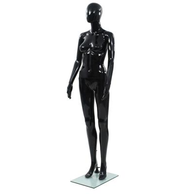 VidaXL Etalagepop vrouwelijk met glazen voet 175 cm glanzend zwart VidaXL Etalagepop vrouwelijk met glazen voet 175 cm glanzend zwart
