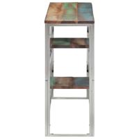 Wandtafel roestvrij staal en massief gerecycled hout zilver - thumbnail