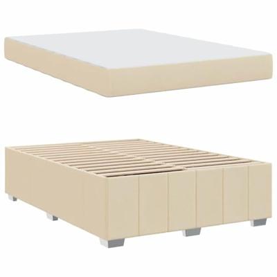 Bedframe met matras Crème 140 x 200 cm Stof
