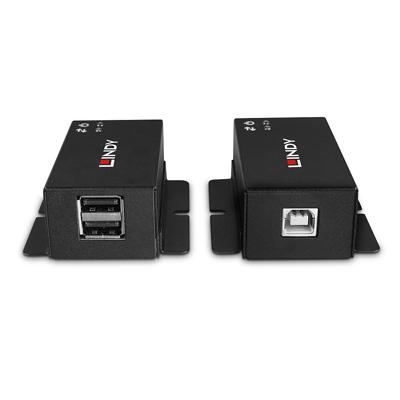 LINDY 2 Port USB 2.0 Cat.6 Extender USB-extender USB-A 2.0 Via netwerkkabel RJ45 50 m
