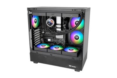 Thermaltake CT140 EX Reverse ARGB Sync PC Cooling Fan 3 Fan Pack PC-ventilator Zwart (b x h x d) 140 x 140 x 25 mm Incl. RGB-verlichtingsbesturing