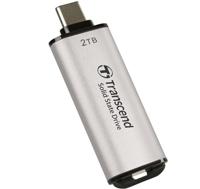 Transcend ts2tesd300s esd300s external ssd, 2 tb, usb type-c, 10gbps, 1050/ 950 mb/s, silver - thumbnail