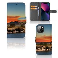 iPhone 13 Mini | Telefoonhoesje | Met pasjeshouder | Olifanten - thumbnail