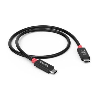Hama USB C Kabel E-Marker USB4 GEn2 20 Gbit/s 5 A 240W 200 cm Zwart
