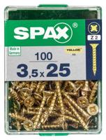 Schroefdoos SPAX Yellox Hout Platte kop 100 Onderdelen (3,5 x 25 mm) - thumbnail