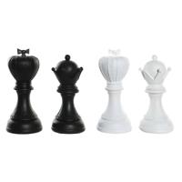 Decoratieve figuren DKD Home Decor Wit Zwart Schaakstukken 12 x 12 x 25,5 cm (4 Stuks) - thumbnail