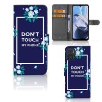 Motorola Moto E22 | E22i Portemonnee Hoesje Flowers Blue DTMP - thumbnail