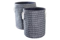 Basket spelset DKD Home Decor Wit Marineblauw 39 x 31 x 31 cm 2 Onderdelen - thumbnail