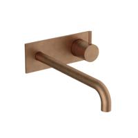 Hotbath Inbouw Wastafelkraan Met Achterplaat Cobber 25 cm Gebogen Uitloop 1-Hendel Verouderd Messing - thumbnail