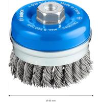 Bosch Accessories Komborstel, gevlochten draad, 0,8 mm, 90 mm, 8500 omw/min, M 14 Bosch Power Tools 1608614000 1 stuk(s) - thumbnail