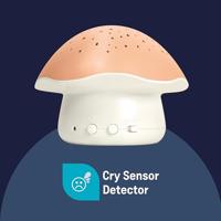 Muzikaal nachtlampje en sterrenprojector PABOBO Paddenstoel roze - thumbnail