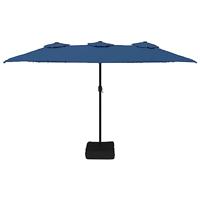 Parasol dubbel dak met LED 449x245 cm azuurblauw - thumbnail