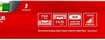 Sola Alu-Waterpas X-profiel BIGX50, 50cm 2 libellen 0,50mm/m rood - 01370701 - 01370701 - thumbnail