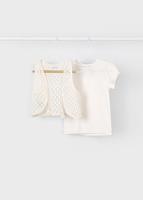 Mayoral Zomer shirt S/S meisjes - bone wit - thumbnail