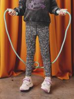 Technische sportlegging met print voor meisjes antraciet - thumbnail