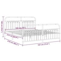 Bedframe met hoofd- en voeteneinde metaal zwart 183x213 cm - thumbnail