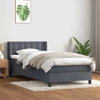 Boxspring met matras fluweel donkergrijs 90x220 cm - thumbnail