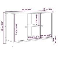 Tv-meubel 100x35x65 cm bewerkt hout zwart - thumbnail