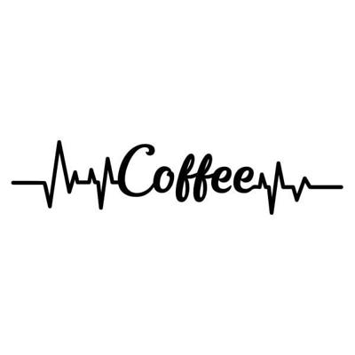 Coffee heartbeat - Muursticker Coffee heartbeat - Muursticker