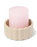 HEMA Kaarsonderzetter ⌀10cm keramiek ribbel zand (zand) - thumbnail