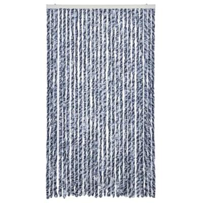 VidaXL Vliegengordijn 118x220 cm chenille blauw en wit