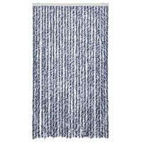 VidaXL Vliegengordijn 118x220 cm chenille blauw en wit - thumbnail