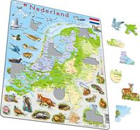 Selecta Larsen legpuzzel kaart nederland - geografisch met dieren, 68st. - thumbnail