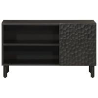 Tv-meubel 80x31x46 cm massief mangohout zwart - thumbnail