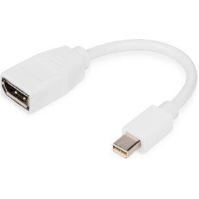 Digitus DB-340405-001-W DisplayPort-kabel DisplayPort Adapter DisplayPort-stekker, Mini DisplayPort-stekker 0.15 m Wit