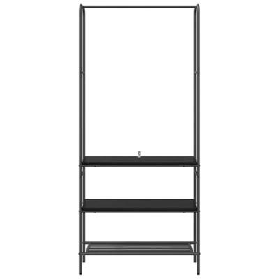 Kledingrek met planken Zwart eiken 77 x 30 x 171 cm