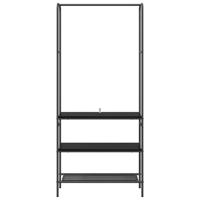 Kledingrek met planken Zwart eiken 77 x 30 x 171 cm - thumbnail