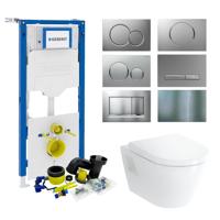 Geberit up320 Toiletset | Plieger Milano | Wandcloset | Wit | Sigma Drukplaat - thumbnail
