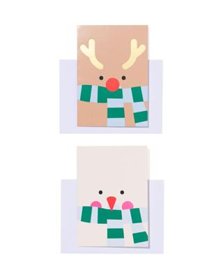 HEMA Kerstkaartjes klein met envelop - 6 stuks (multi)
