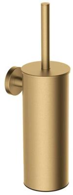 Saqu Nemo toiletborstel met houder 9,2x12x35,2cm geborsteld messing Saqu Nemo toiletborstel met houder 9,2x12x35,2cm geborsteld messing