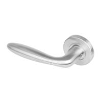 Gatdeel links 1281 Jupiter op rond rozet staal met 7mm nok RVS - thumbnail