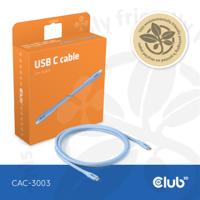 club3D USB-C-kabel USB-C stekker 2.00 m Blauw CAC-3003 - thumbnail