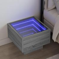Nachtkastje met Infinity LED 40x40x30 cm grijs sonoma eiken - thumbnail