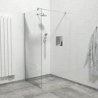 Van Marcke Inloopdouche - 90x200cm - veiligheidsglas - band mat glas - anti kalk - chroom 20005670 - thumbnail