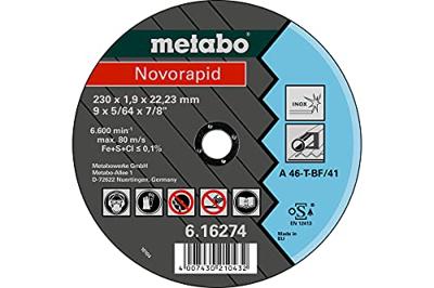 Metabo doorslijpschijf "novorapid cutting discs 115x1.0x22