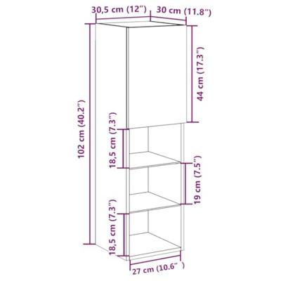 Tv-meubel met LED-verlichting 30,5x30x102 cm artisanaal eiken